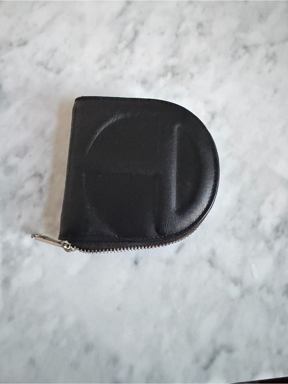 Black Leather Zip Coin Pouch - Men Accessories